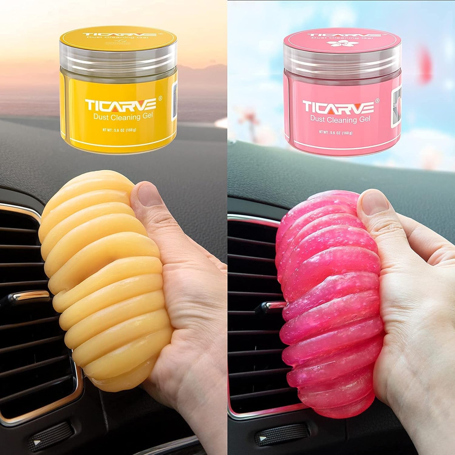 Car Cleaning Gel Car Cleaning Putty Car Slime for Cleaning Car Detailing Putty Detail Tools Car Interior Cleaner Automotive Car Cleaning Kits Yellow Rose