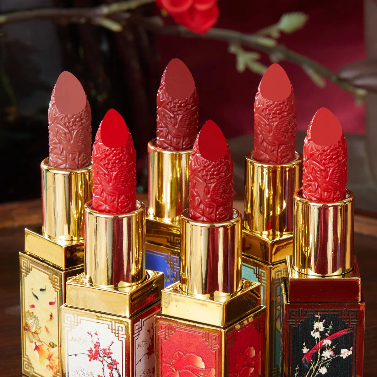 Antiquity Lipstick Chinese Style Water Proof Makeup Not Easy to Decolorize Vintage Lipstick Cosmetic